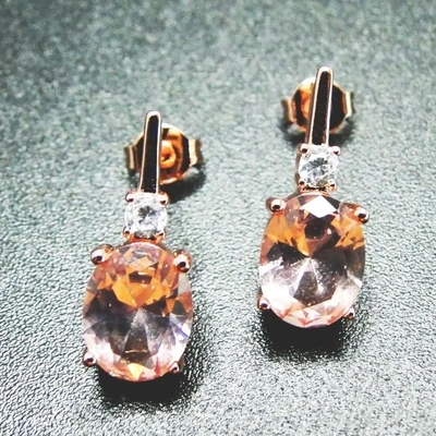 สีเขียว Spinels Cubic Zircon แหวนต่างหูเงินแท้ 925 ชุดเครื่องประดับแฟชั่น