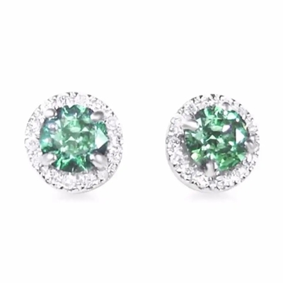 สีเขียว Spinels Cubic Zircon แหวนต่างหูเงินแท้ 925 ชุดเครื่องประดับแฟชั่น