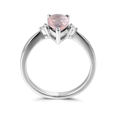 แหวนเงินสเตอร์ลิงสีเขียว Spinel แหวนแฟชั่นรูปลูกแพร์ Solitaire แหวนหมั้นแต่งงาน