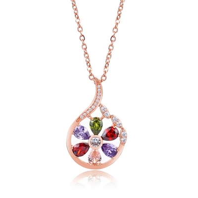 Garnet Morganite Peridot Crystal Zircon Set ต่างหู สร้อยคอ จี้ แหวน