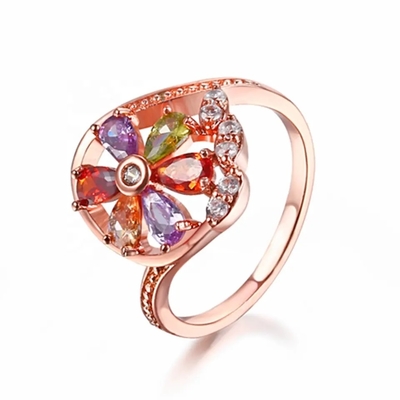 Garnet Morganite Peridot Crystal Zircon Set ต่างหู สร้อยคอ จี้ แหวน
