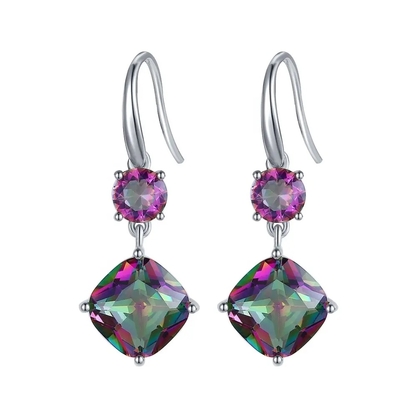 ขายส่งเงินแท้ 925 ล้านล้านเจียระไนสร้อยข้อมือ Mystic Topaz Tennnis
