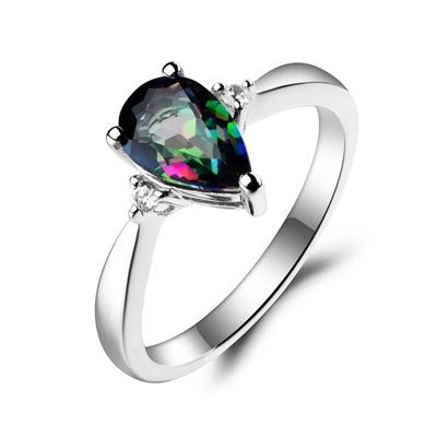 ขายส่งเงินแท้ 925 ล้านล้านเจียระไนสร้อยข้อมือ Mystic Topaz Tennnis