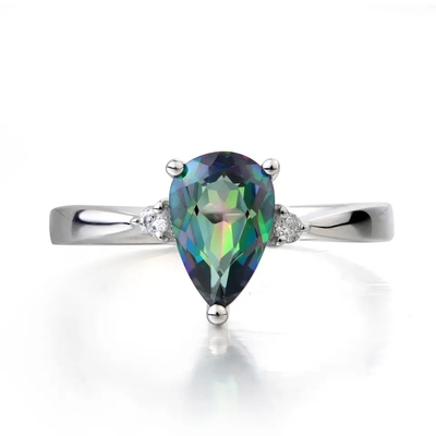 ขายส่งเงินแท้ 925 ล้านล้านเจียระไนสร้อยข้อมือ Mystic Topaz Tennnis