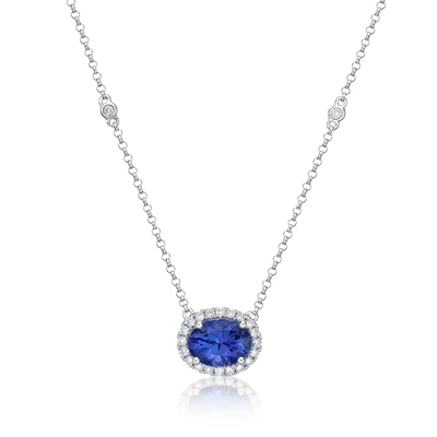 925 เงินสเตอร์ลิงสีฟ้า Tanzanite เครื่องประดับ CZ ธันวาคม Birthstone สร้อยคอสร้อยคอเครื่องประดับหิน Tanzanite