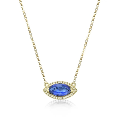 925 เงินสเตอร์ลิงสีฟ้า Tanzanite เครื่องประดับ CZ ธันวาคม Birthstone สร้อยคอสร้อยคอเครื่องประดับหิน Tanzanite