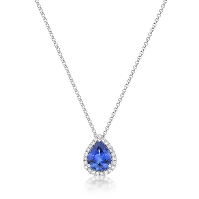 925 เงินสเตอร์ลิงสีฟ้า Tanzanite เครื่องประดับ CZ ธันวาคม Birthstone สร้อยคอสร้อยคอเครื่องประดับหิน Tanzanite