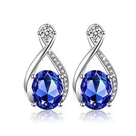 แหวนเงินแท้ 925 จี้ต่างหูรัศมีรูปไข่ชุดเครื่องประดับ Tanzanite