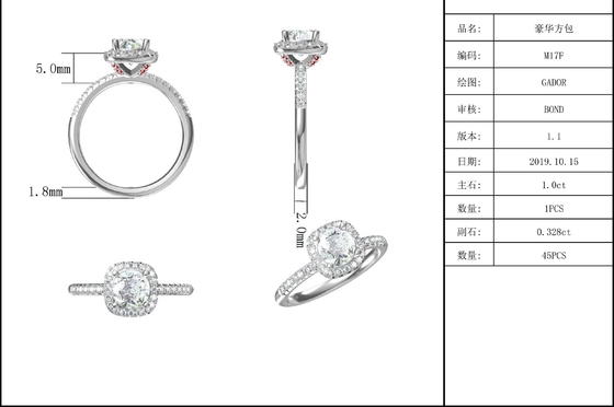 Square Cut Bridal Women Moissanite Square Diamond Gold พร้อมแหวนแต่งงานโรแมนติกสีเงิน