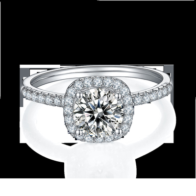 Square Cut Bridal Women Moissanite Square Diamond Gold พร้อมแหวนแต่งงานโรแมนติกสีเงิน