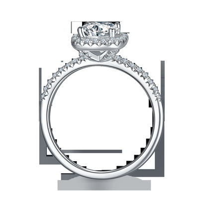 Square Cut Bridal Women Moissanite Square Diamond Gold พร้อมแหวนแต่งงานโรแมนติกสีเงิน