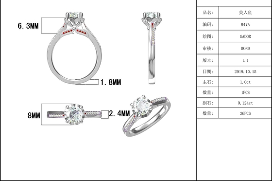 Minimalist Custom Diamond Moissanite แหวนหมั้นแหวนสัญญาสำหรับผู้หญิง