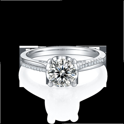 Minimalist Custom Diamond Moissanite แหวนหมั้นแหวนสัญญาสำหรับผู้หญิง