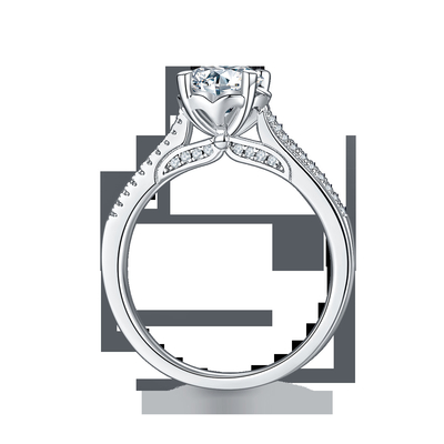 Minimalist Custom Diamond Moissanite แหวนหมั้นแหวนสัญญาสำหรับผู้หญิง