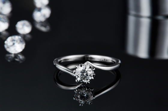 Lady 9k Round 7.5mm Moissanite Open Fashion Grandeur Jewelry Silver Ring