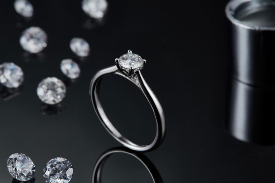 925 เงินสเตอร์ลิงเครื่องประดับเพชร Moissanite แหวนหมั้นแหวนสัญญาสำหรับผู้หญิง