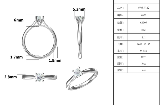 925 เงินสเตอร์ลิงเครื่องประดับเพชร Moissanite แหวนหมั้นแหวนสัญญาสำหรับผู้หญิง