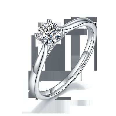 925 เงินสเตอร์ลิงเครื่องประดับเพชร Moissanite แหวนหมั้นแหวนสัญญาสำหรับผู้หญิง