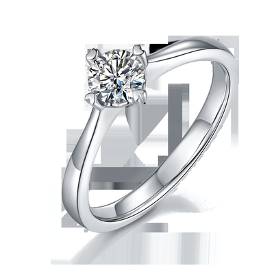 9K ประดับโมเสคเงิน Moissanite Jewelry Minimalist Lady Ring