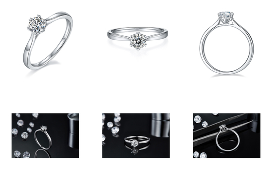0.5ct Shape Hexgonal Lab Diamond Jewelry with Silver Women Ring