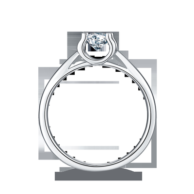 แหวนเงิน 9K ล้อมเพชร Moissanite สีขาว เครื่องประดับงานแต่งงานสไตล์มินิมอล