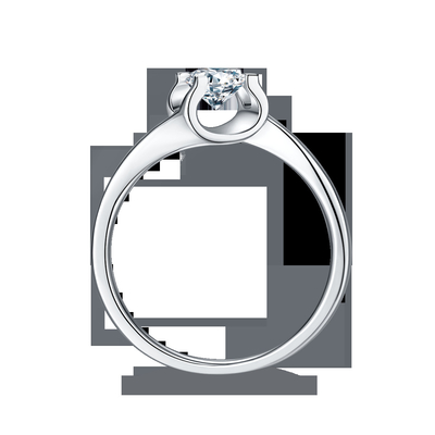 9K with Silver Ring Trapezoidal White Moissanite Diamond Minimalist Wedding Jewelry