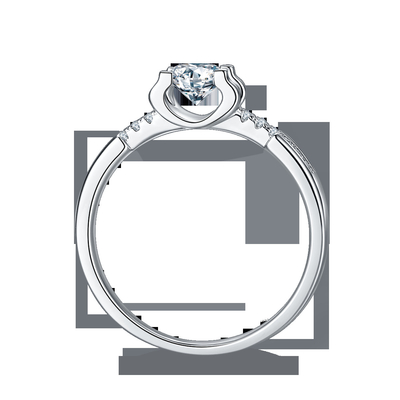 White Moissanite Diamond Minimalist Custom Sytle Wedding Ring สำหรับผู้หญิง