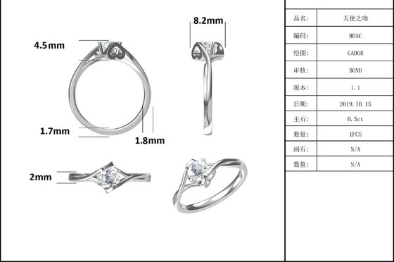 925 เงินสเตอร์ลิงเครื่องประดับผู้หญิง 3 กะรัตธรรมชาติ Moissanite แหวนสัญญาแหวนหมั้นแหวนหมั้นเครื่องประดับอัญมณี