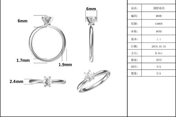 ขายส่งเครื่องประดับ Moissanite 925 เงินสเตอร์ลิงแหวนหมั้นแหวนเพชร Moissanite