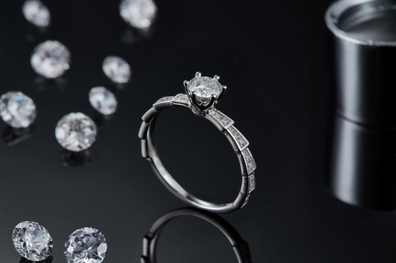 White Moissanite Unique Sytle And Sapphire Platineve Diamonds Jewelry Women Ring