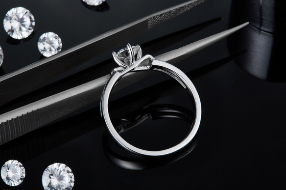 White Square Moissanite And Sapphire Platineve Diamonds Jewelry Women Ring With Silver1.94CTW