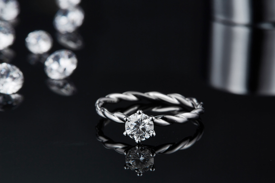 Moissanite Engagement For Women Ring Set Diamonds and Sapphire Wedding Band White Gold Pave