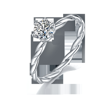 Moissanite Engagement For Women Ring Set Diamonds and Sapphire Wedding Band White Gold Pave