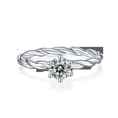 Moissanite Engagement For Women Ring Set Diamonds and Sapphire Wedding Band White Gold Pave