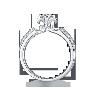 แหวนหมั้น Moissanite ตัดดอกไม้ แหวนทองคำขาว 14KN ที่ไม่เหมือนใคร แหวนหมั้น Moissanite