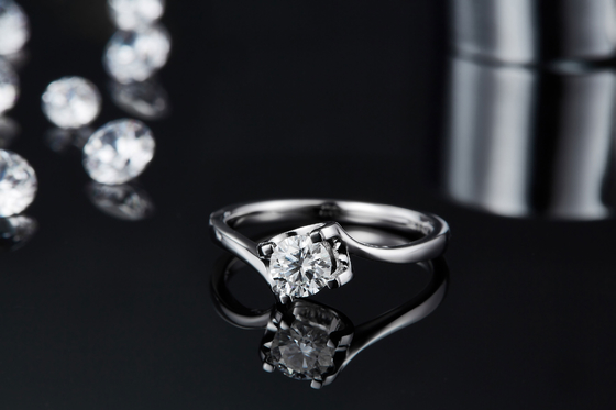 RD 4MM Trapezoidal White Moissanite 9K Silver Ring CZ Minimalist Wedding Jewelry