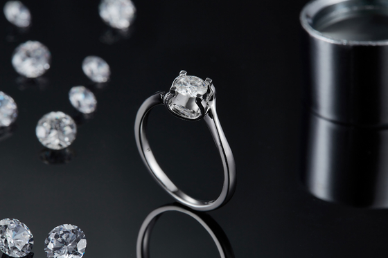 RD 4MM Trapezoidal White Moissanite 9K Silver Ring CZ Minimalist Wedding Jewelry