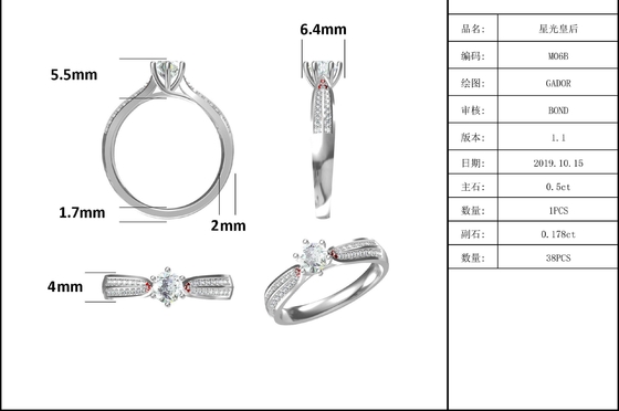 Minimalist Designs 9K Gold Jewelry, Moissanite 925 Silver Ring Set