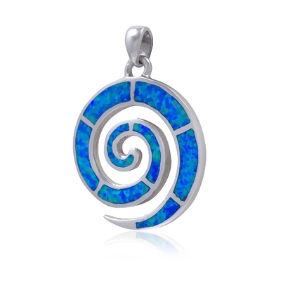 Greek Style 925 Sterling Silver Jewelry Greek Key Blue Fire Opal Gemstone Bangle สร้อยข้อมือโอปอลสีฟ้า