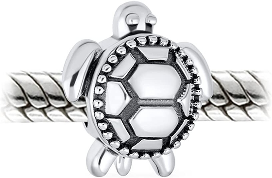 ลูกปัด Sea Turtle Drop Charm พร้อมคริสตัลที่ประดิษฐ์ขึ้นจากเงินสเตอร์ลิงเพื่อความสมบูรณ์แบบไร้ที่ติ