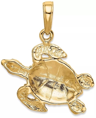 จี้เสน่ห์ลูกปัดเต่าทะเลพอดีกับสไตล์ยูโรในทองคำขาว 14k