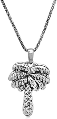 EZ Tuxedo Palm Tree Dangle Charms จี้เงินแท้ 925 พร้อม Cubic Zirconia สำหรับจี้