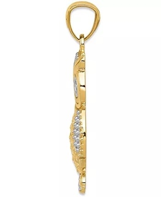 จี้ลูกปัด Charmed Owl Textured ทองคำ 14K ชุบโรเดียมสำหรับผู้หญิง