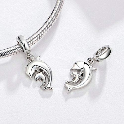 จี้ลูกปัด 925 Silver Charm Tortoise Charm Mermaid Bead Shell Charm Lucky Sea Turtle Dangle for Bracelets