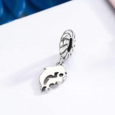 จี้ลูกปัด 925 Silver Charm Tortoise Charm Mermaid Bead Shell Charm Lucky Sea Turtle Dangle for Bracelets