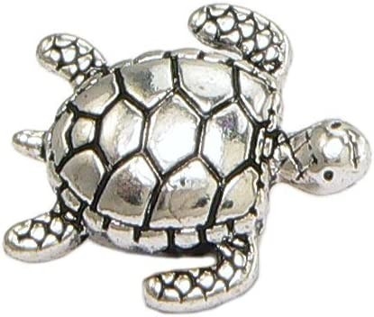 160ชิ้นโบราณจี้เต่าน่ารักเสน่ห์ลูกปัดเงินพอดีกับสร้อยข้อมือเดิม9x7mm