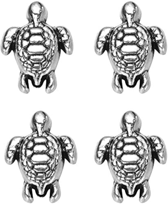 160ชิ้นโบราณจี้เต่าน่ารักเสน่ห์ลูกปัดเงินพอดีกับสร้อยข้อมือเดิม9x7mm