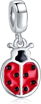ปรับแต่งสีแดง Lucky Ladybug แมลง Gardener Dangle Charm ลูกปัดสำหรับผู้หญิงวัยรุ่น