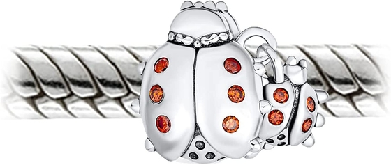 ปรับแต่งสีแดง Lucky Ladybug แมลง Gardener Dangle Charm ลูกปัดสำหรับผู้หญิงวัยรุ่น