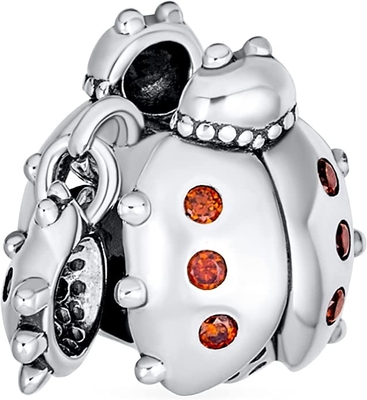 ปรับแต่งสีแดง Lucky Ladybug แมลง Gardener Dangle Charm ลูกปัดสำหรับผู้หญิงวัยรุ่น